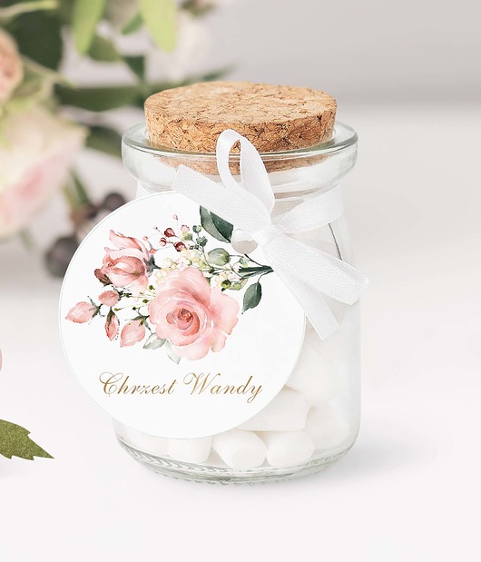 kartki, zaproszenia na chrzest Zawieszki Dziękujemy Słodkie Magnolie