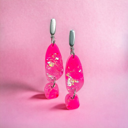 kolczyki z żywicy BARBIE : UNIKATOWE kolczyki z żywicy XI