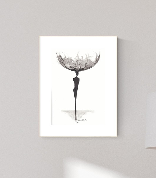 grafika 21 x 30 cm wykonana ręcznie,abstrakcja Krystyna Siwek Art