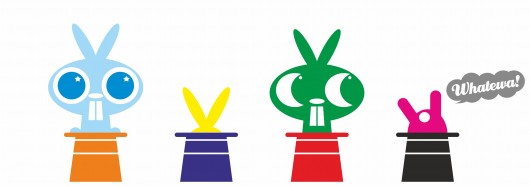 Królik w kapeluszu i jego banda - naklejka Whatewa