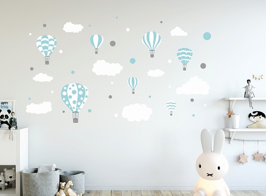 Naklejka ścienna dla dzieci balon balony chmury  madras24