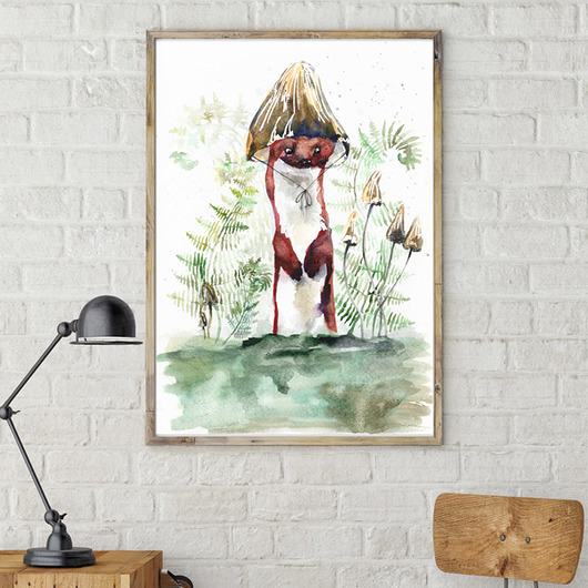 obrazy i plakaty do pokoju dziecięcego Łasica-kapelusznik