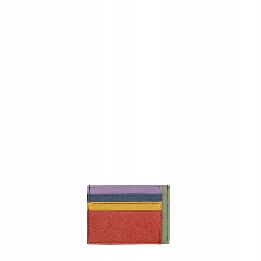 portfele damskie Organizer na karty wizytówki etui skórzane kolorowe ze skrawków eko OLIVKA