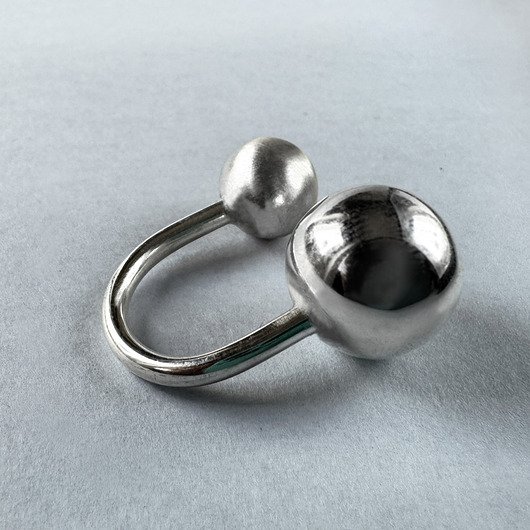 pierścionki srebrne Regulowany pierścionek z kulkami 16 mm i 12 mm