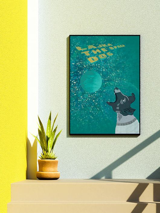 plakaty Łajka, kosmiczny pies - plakat 50x70 cm