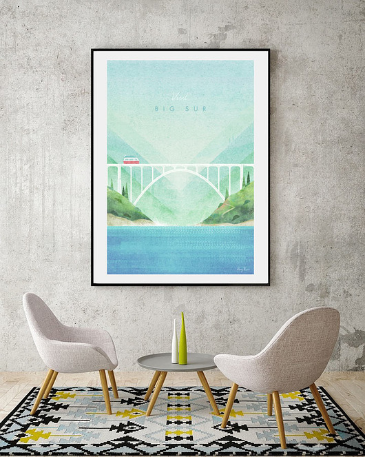 plakaty Big Sur - vintage plakat 50x70 cm