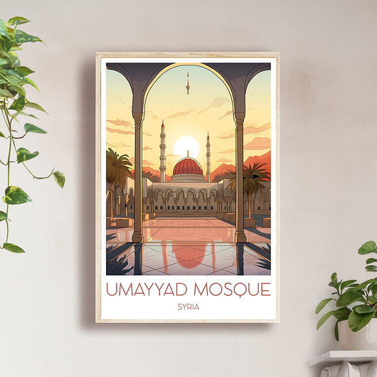 plakaty Syria - Meczet Umajjadów - Plakat, pamiątka dla podróżnika