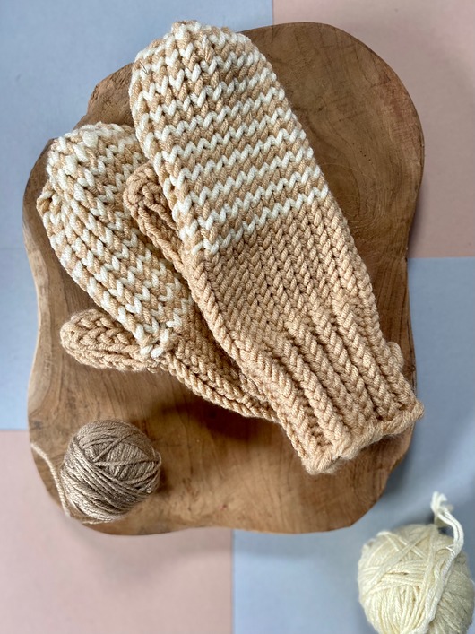 rękawiczki damskie Rękawiczki jednopalczaste z wełny merino mix beż