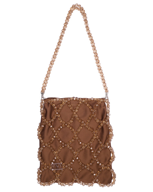 torby na ramię OLIVIA Brown torebka z koralików SPECIAL PRICE