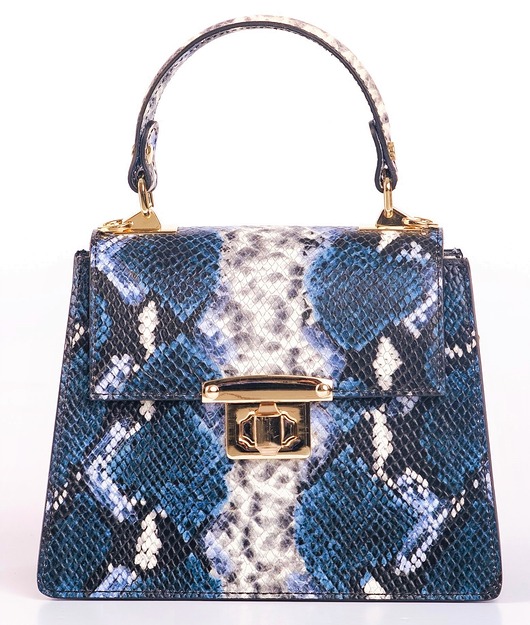 torebki do ręki Torba Skórzana - Kuferek o fakturze krokodyla (6955)