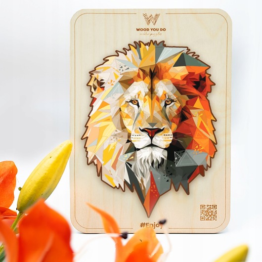 puzzle dla dzieci PUZZLE DREWNIANE LEW 100 elementów A5