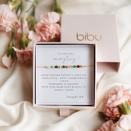 bransoletki na sznurku Bransoletka z kamieni, prezent na przejście na emeryturę