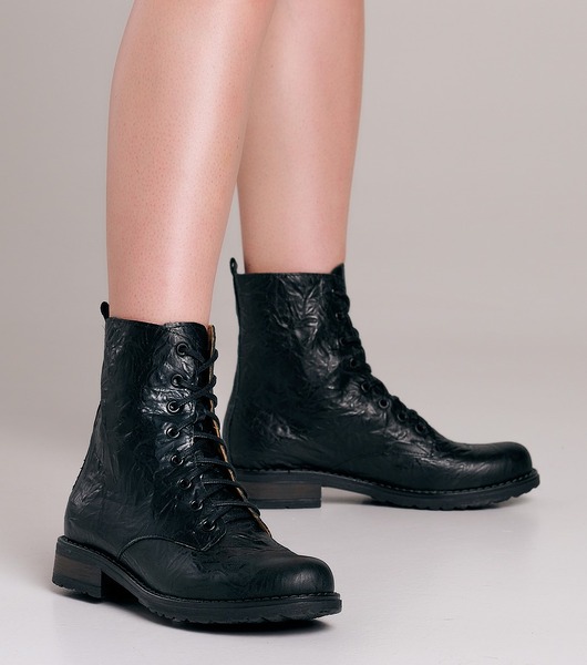 botki damskie Botki skórzane wysokie   (6771)