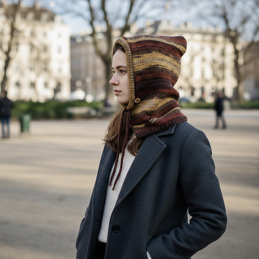 czapki damskie Balaclava oversize kominiarka kaptur zamiast czapki handmade
