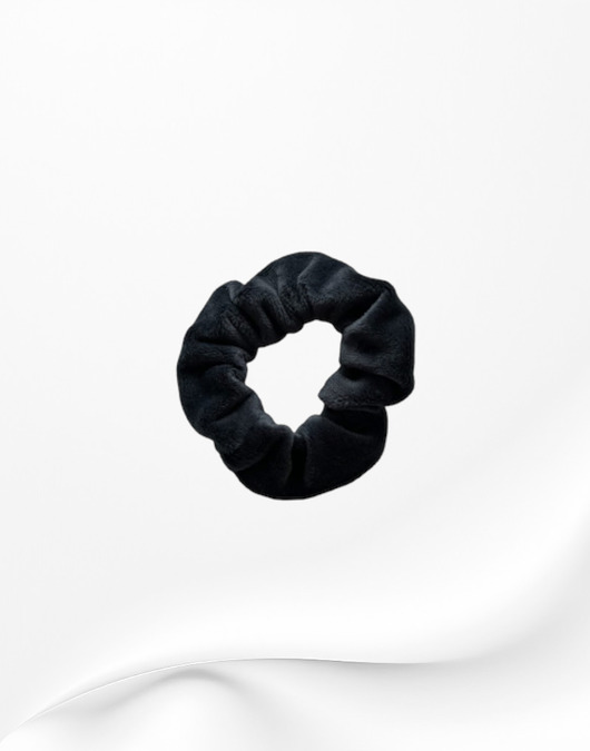 gumki do włosów Scrunchie gumka frotka wąska welurowa szara grafitowa