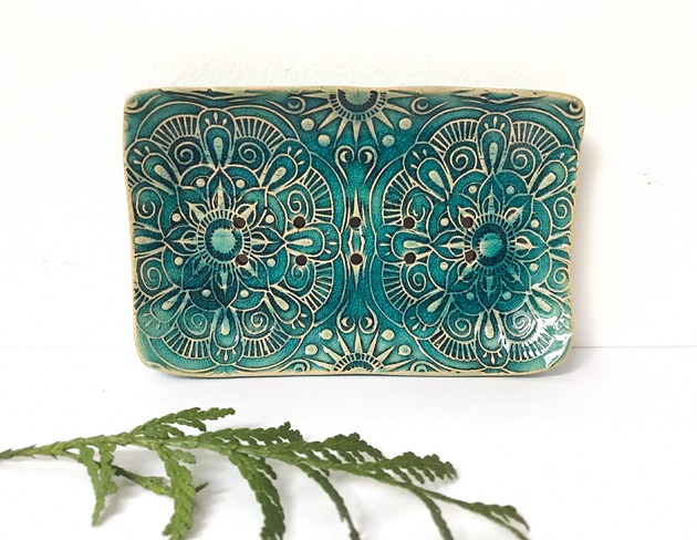 mydelniczki Etniczna mydelniczka ceramiczna
