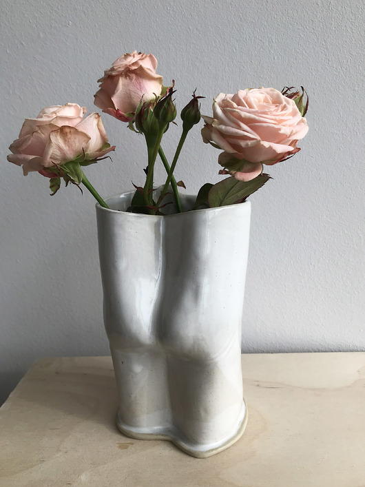 doniczki Ceramiczny wazon Dupa biały nr 2