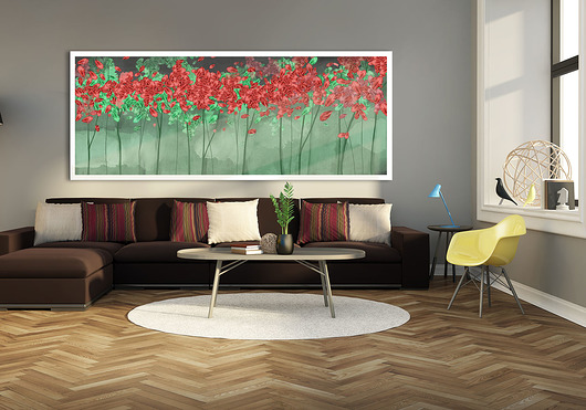 Obraz na płótnie Drzewa w zieleniach- 150x60cm LUdesign gallery