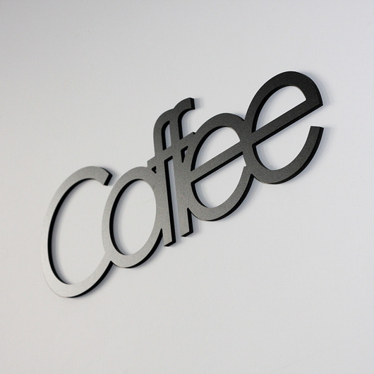 Ozdoby na ścianę Napis na ścianę 3D Coffee czarny 51cm