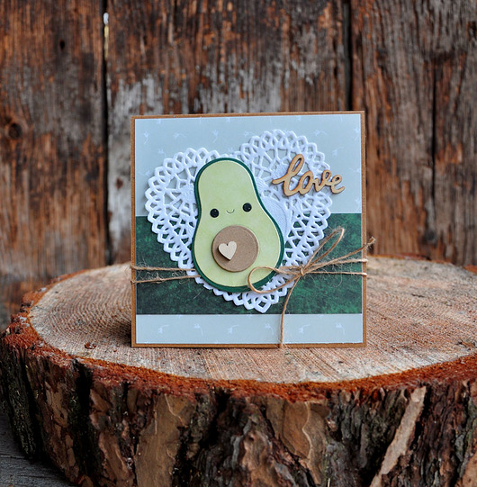 kartki scrapbooking Awokado, walentynka?