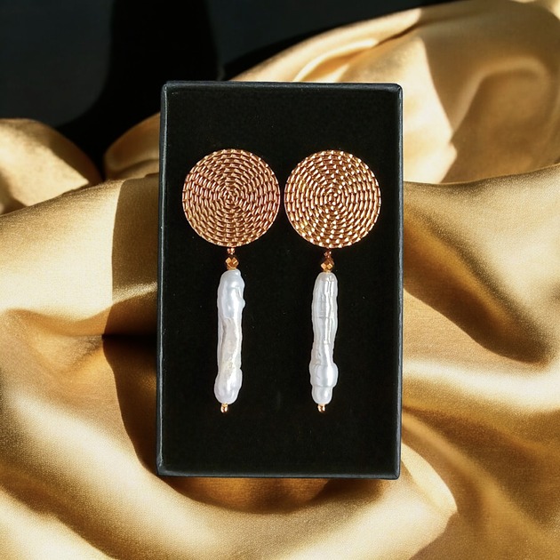 kolczyki z kamieniami Długie perły : kolczyki : wyjątkowy prezent PREMIUM : III