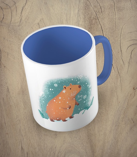 kubki Kolorowy kubek z hasłem SNOWY CAPYBARA - mix kolorów