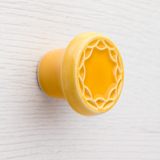 gałki do mebli Gałka ceramiczna do mebli żółta, wz.4