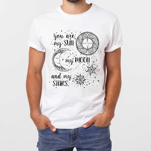 t-shirty męskie Koszulka  z nadrukiem Sun, moon, stars