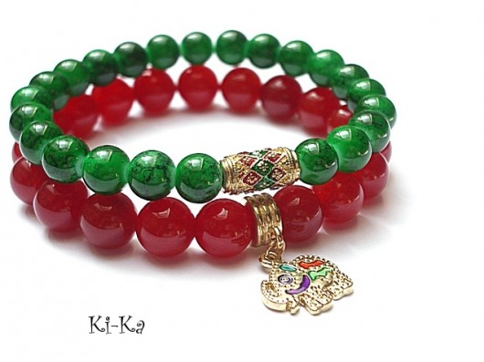 KOLEKCJA ORIENTALNA. Bollywod - green and red  KiKa pracownia