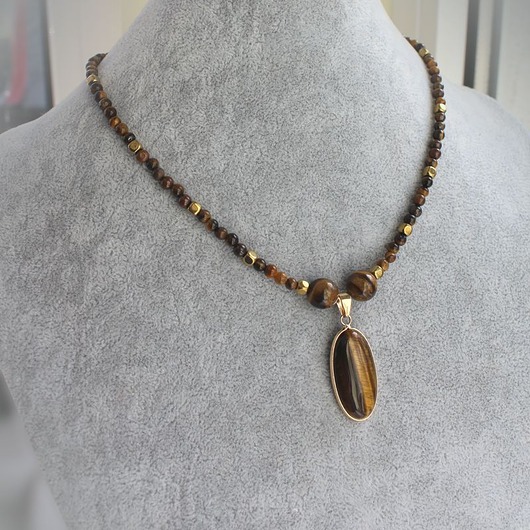 wisiory Tygrysie oko hematyt choker