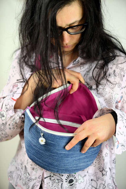 saszetka nerka Jeansowa Nerka M/L Upcycling