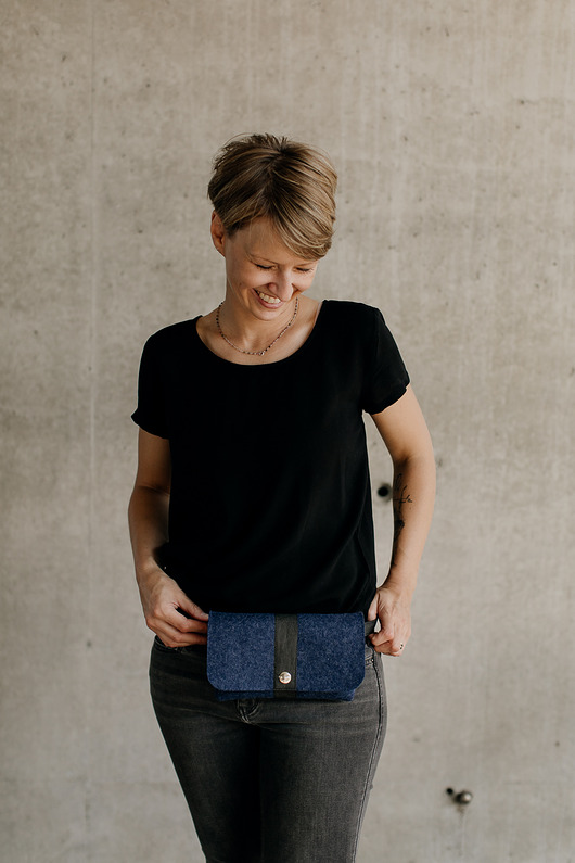 saszetka nerka Marmollada - torebka filcowa nerka INDYGO + c