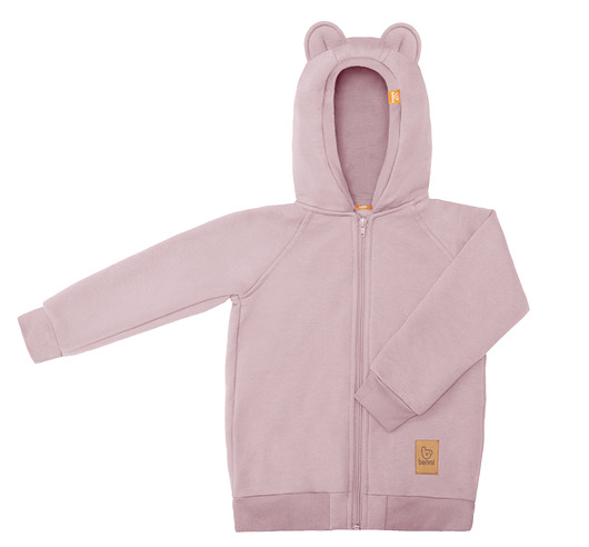 bluzy dla niemowlaka Bluza z uszami misia - pudrowy róż