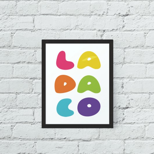 Ladaco plakat (biały) 30x40 w ramce familove