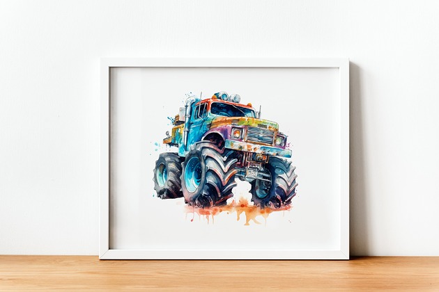 obrazy i plakaty do pokoju dziecięcego Plakat Monster Truck P187