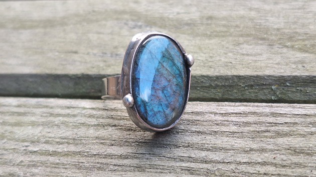 pierścionki - różne Niebieski - pierścionek regulowany