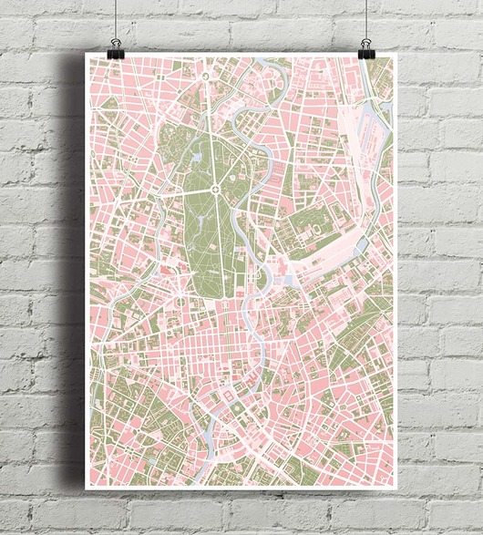 Berlin - plakat kartograficzny minimalmill