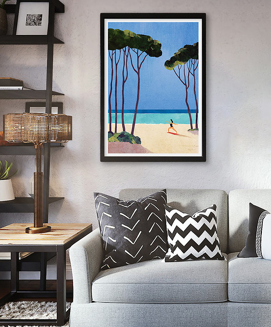 plakaty Joga nad brzegiem morza - plakat 50x70 cm