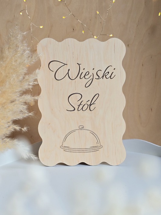 dodatki ślubne Drewniana tabliczka ślubna z grawerem - Wiejski Stół