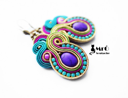 Oriana- piękne kolczyki sutasz Mró Soutache