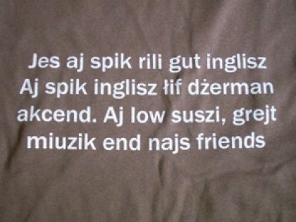 jes i spik rili gut inglisz ruda klara