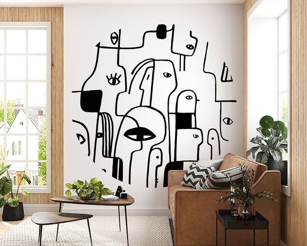 tapety i naklejki ścienne Mural DOTS PEOPLE-  okrągła dekoracja ścienna