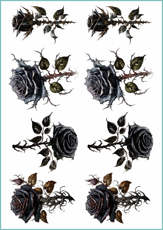 tatuaże zmywalne, tymczasowe Tatuaż tymczasowy "Black rose"