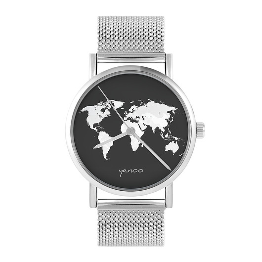 zegarki unisex Zegarek - Mapa świata - bransoleta mesh