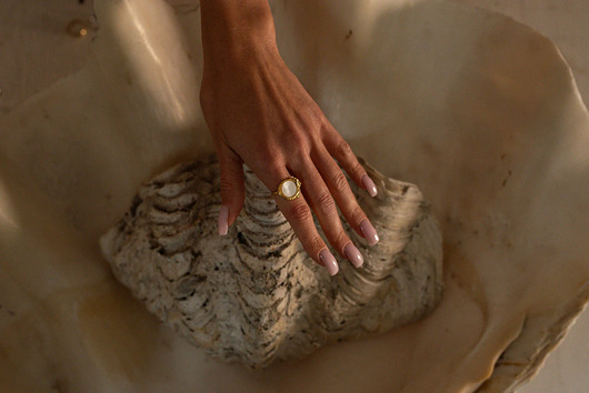 bransoletki z kamieni naturalnych Złoty pierścionek z masą perłową Dream