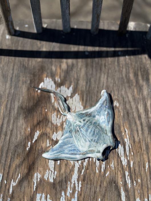 figurki i rzeźby Ceramiczna rzeźba płaszczki