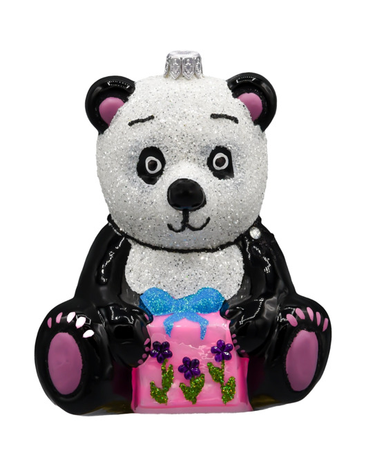 ozdoby choinkowe Bombka choinkowa: Panda z prezentem: duża