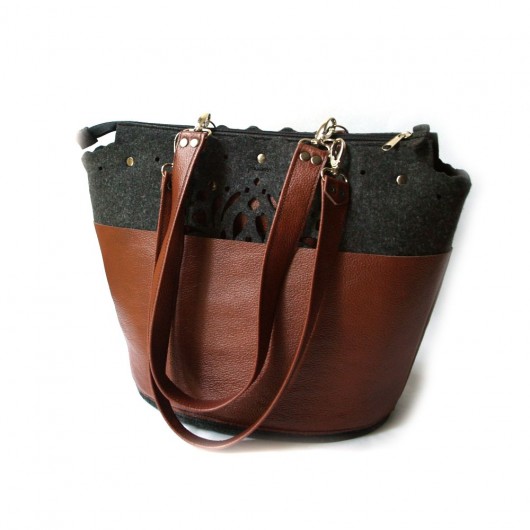 folk shoper&bordo brąz  PAWDECO