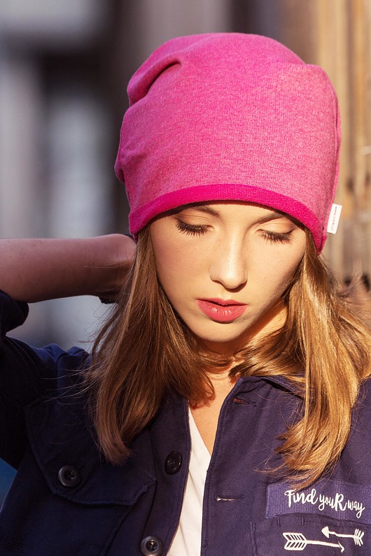 Wygodna Czapka Beanie DRES Różowy Melanż CADOaccessories