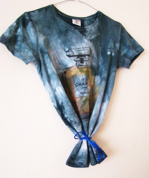 T-shirt Chouette RĘCZNIE FARBOWANY Chanel Chouette